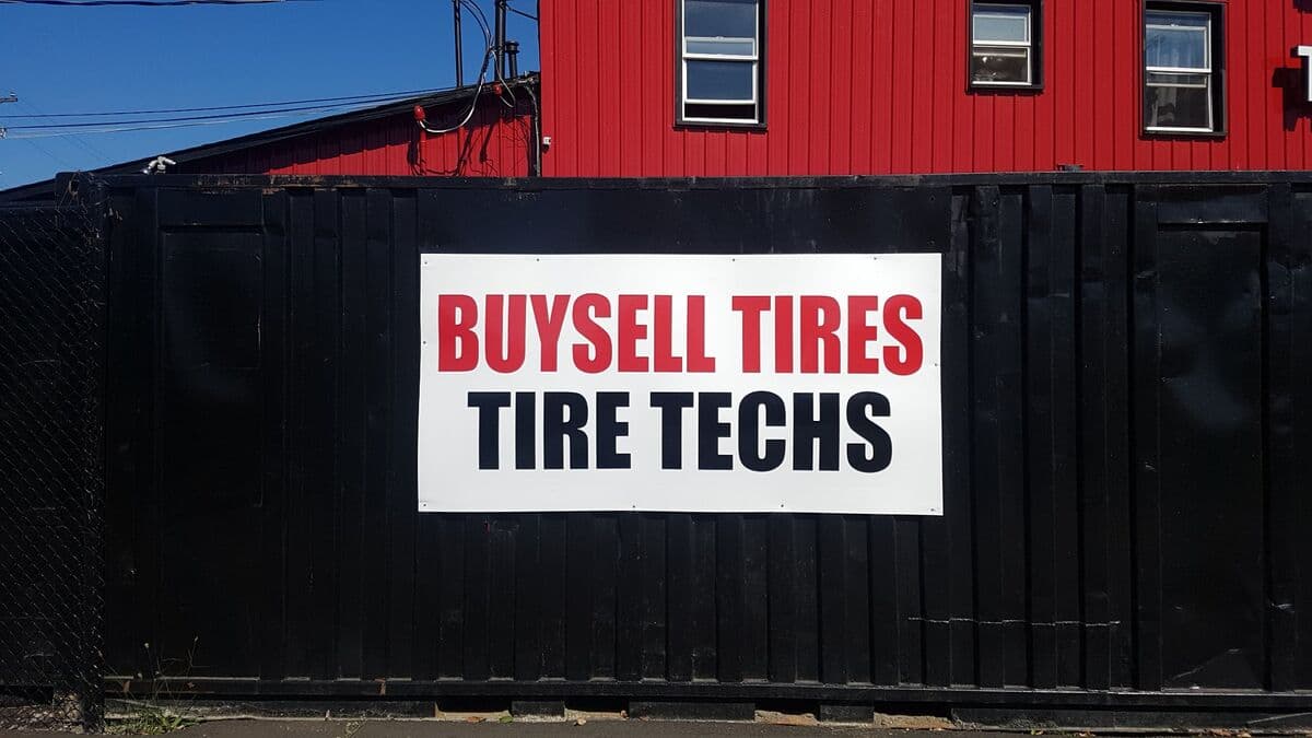 BuySell Tires Tire Techs sign in Mission, BC